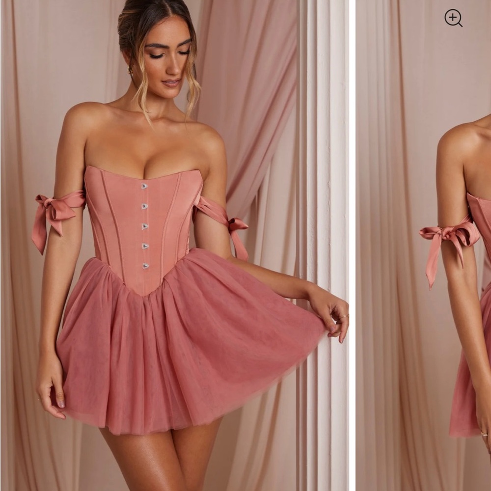 Elegant Pink Off-Shoulder Dress